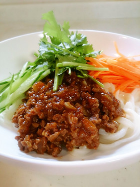 つけてみそで簡単!肉味噌サラダうどん☆